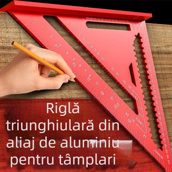 Riglă triunghiulară din aluminiu pentru tâmplărie, instrument de măsurare de înaltă precizie la 90 de grade, personalizabil