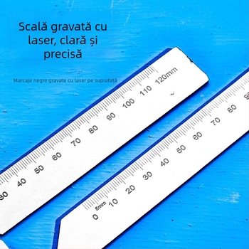 Rigla unghiulară din oțel inoxidabil pentru 45° și 90° — instrument de reglare a unghiului pentru profile de uși și ferestre, instrument de măsurare industrial