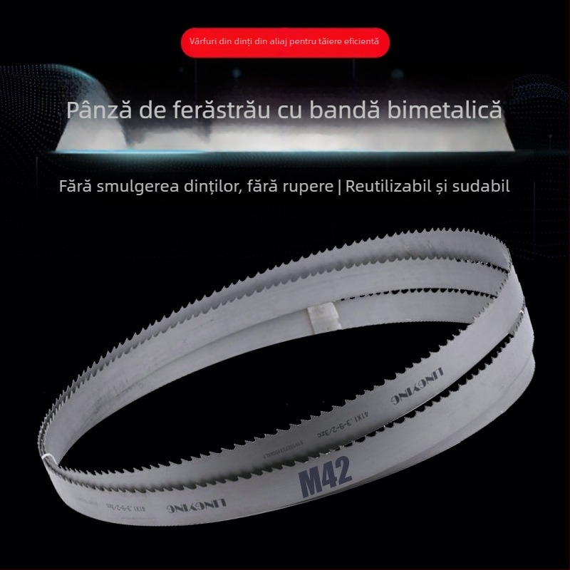 Lama de bandă bi-metalică M42 pentru mașini-unelte, modelul 3505, pentru tăierea oțelului 4115 și oțelului de matrițe
