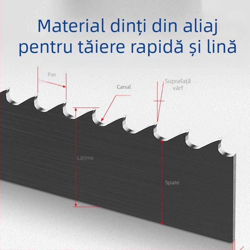 Lama de bandă bi-metalică M42 pentru mașini-unelte, modelul 3505, pentru tăierea oțelului 4115 și oțelului de matrițe