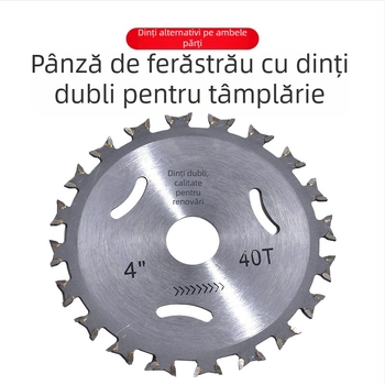 Lama circulară din carbură dublu dințată pentru lemn, pentru polizor unghiular, 4 inch