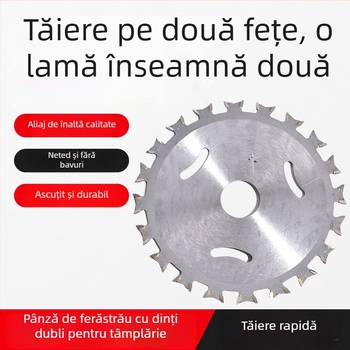 Lama circulară din carbură dublu dințată pentru lemn, pentru polizor unghiular, 4 inch