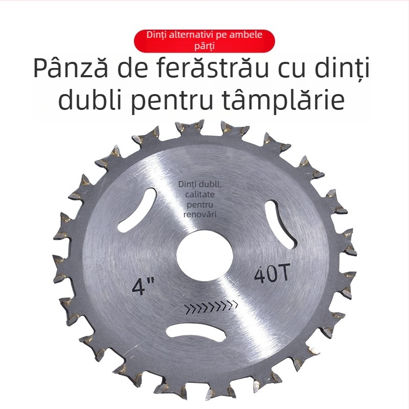 Lama circulară din carbură dublu dințată pentru lemn, pentru polizor unghiular, 4 inch