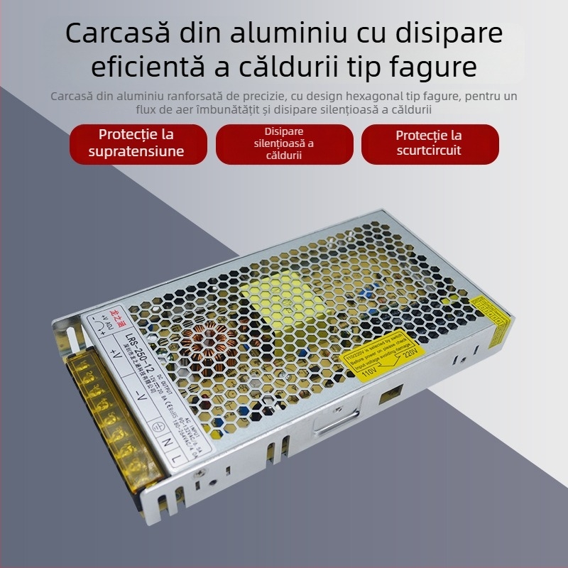 Sursă de alimentare cu comutator LRS, 12V/24V, putere înaltă, ieșire reglabilă 60–550W