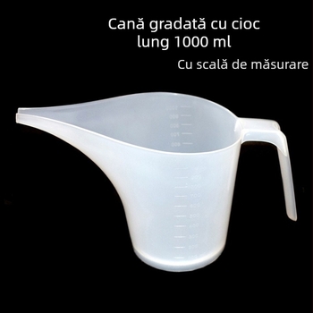 Cană de măsurat din plastic, 1000 ml, cu scară, gură lungă, pentru săpun DIY