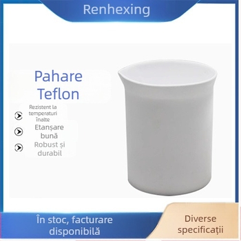 Renhexing pahar PTFE de laborator, fără capac, rezistent la acid și la baze, rezistență la coroziune, temperaturi înalte