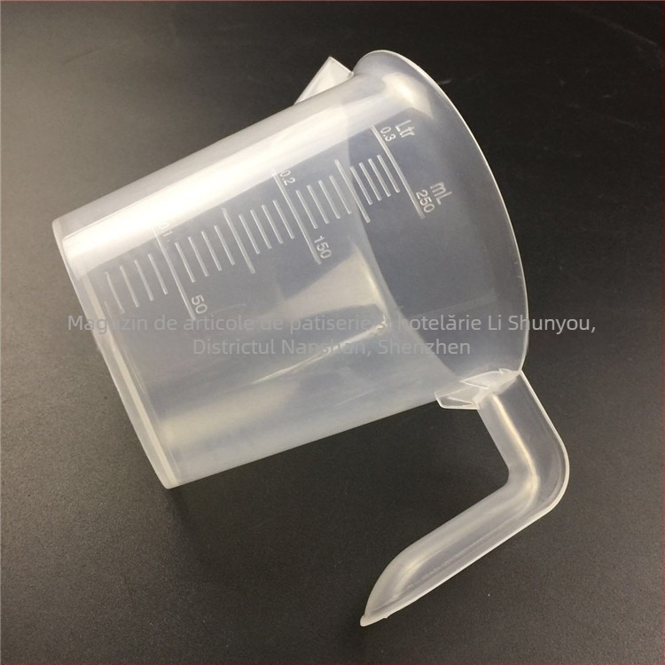 Set de pahare de măsurare din PP cu capacități 100 ml, 250 ml, 500 ml, 1000 ml, 2000 ml, 3500 ml și 5000 ml, cu cilindru de măsurare