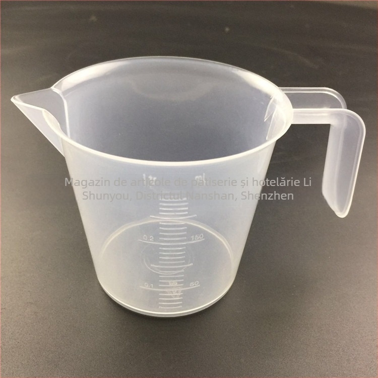 Set de pahare de măsurare din PP cu capacități 100 ml, 250 ml, 500 ml, 1000 ml, 2000 ml, 3500 ml și 5000 ml, cu cilindru de măsurare