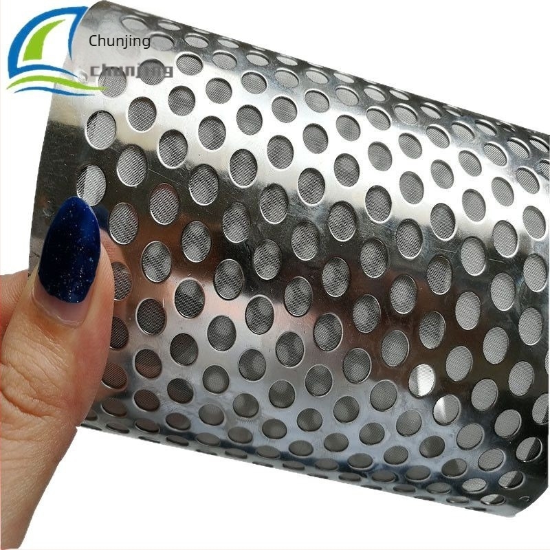 316L Filtru perforat pentru țeavă cilindrică, tub filtrant cilindric 304, oțel inoxidabil 2205 rezistent la coroziune — coș de filtrare cu găuri circulare