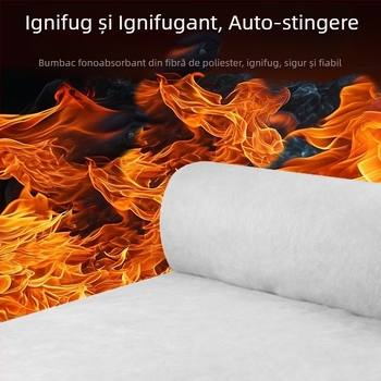 Rolă din vată de sticlă pentru izolare fonică și termică, fără formaldehidă, ecologică, rezistentă la foc clasa A1, filc Huamei din vată de sticlă, centrifugă