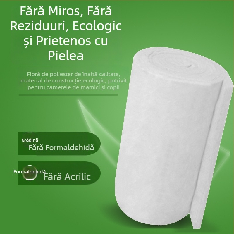 Rolă din vată de sticlă pentru izolare fonică și termică, fără formaldehidă, ecologică, rezistentă la foc clasa A1, filc Huamei din vată de sticlă, centrifugă