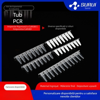0,1 ml și 0,2 ml tuburi centrifuge cu 8 tuburi, transparente albe porțelan, cu capace, pentru qPCR