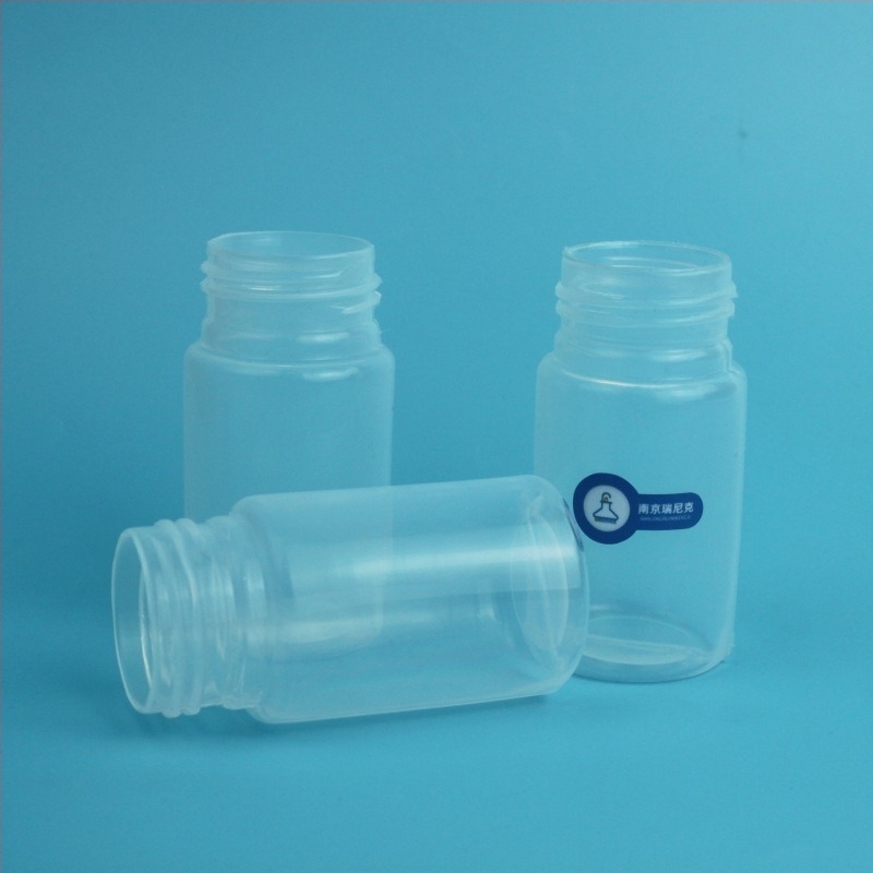 Recipient de prelevare pentru acid fluorhidric, sticlă PFA cu gură largă, 100 ml, PTFE pentru reagenti, grad electronic pentru semiconductori