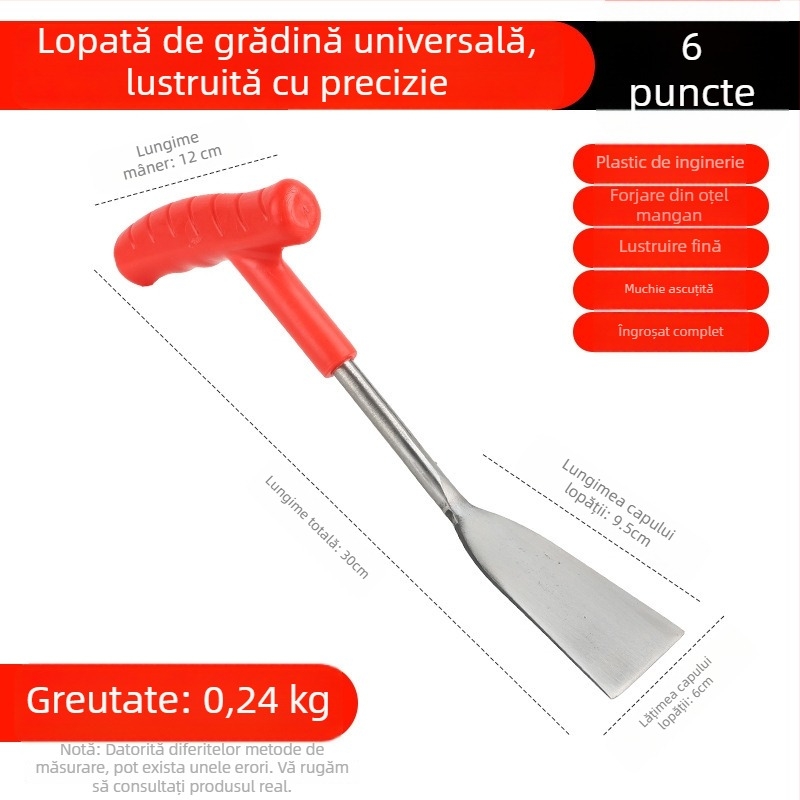 Lopată de grădină din fier pentru plantarea legumelor și înlăturarea buruienilor