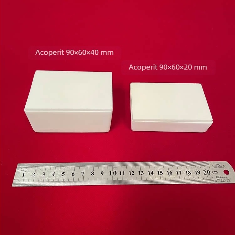 Barcă dreptunghiulară din oxid de aluminiu, cu capac, 99% puritate, dimensiuni 90×60×40 mm, pentru laborator