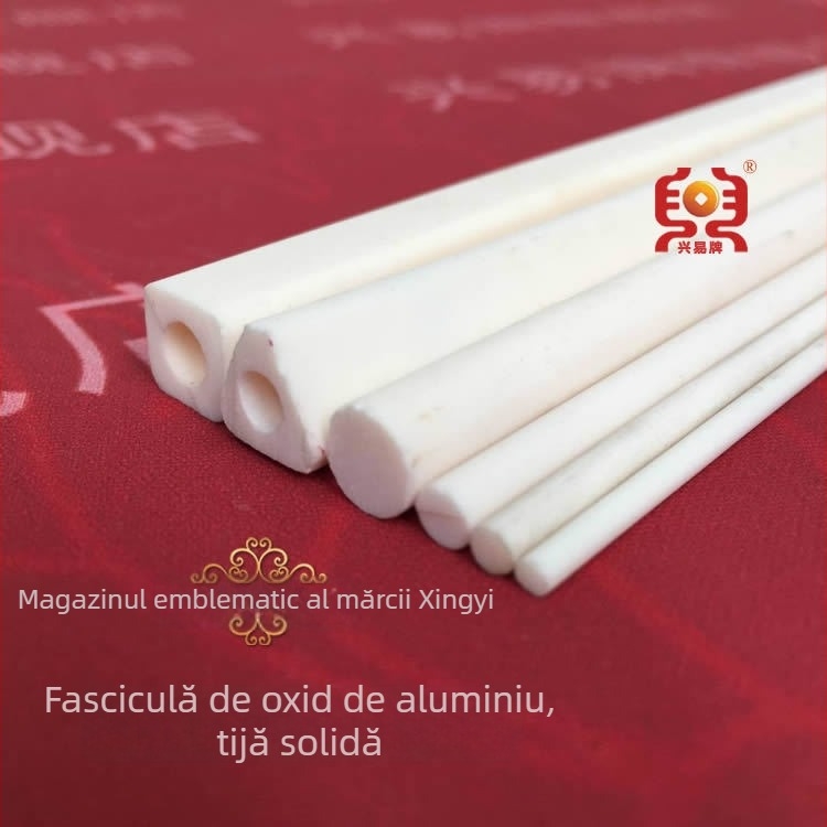 Tijă din oxid de aluminiu 99% (corund), diametre 2/2,5/3/3,5/4/5/6/7/8 mm, solidă