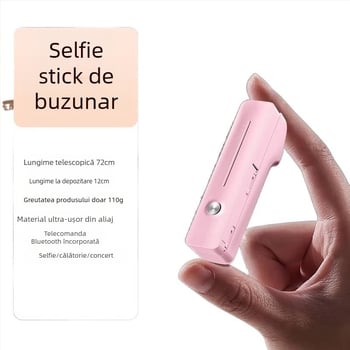 Mini selfie stick cu Bluetooth – suport pentru telefon, stabilizator anti vibrații pentru înregistrări în aer liber