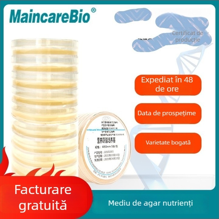 Placă de agar nutritiv, de unică folosință, gata de utilizare, pentru cultură bacteriană generală