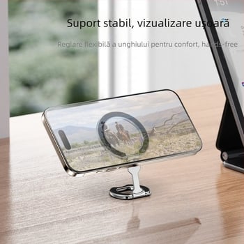 Suport MagSafe pentru telefon, cu două fețe, de birou, pliabil, cu magneți puternici