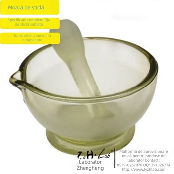 Mojar de sticlă cu pistil de măcinare, bol pentru medicamente și vas de măcinare, diametre 60/75/90/120/150 mm