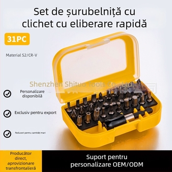 Set de biti pentru șurubelniță electrică, pentru uz casnic, cu biti cruciformi și de cap plat, bituri hexagonale (Allen), unealtă de reparații de calitate industrială