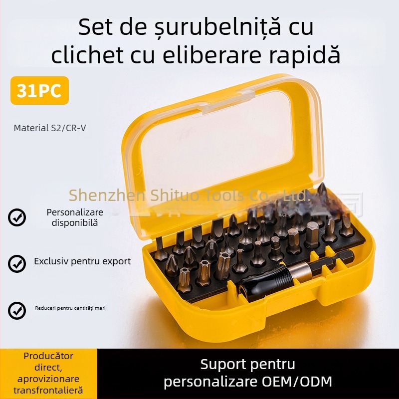 Set de biti pentru șurubelniță electrică, pentru uz casnic, cu biti cruciformi și de cap plat, bituri hexagonale (Allen), unealtă de reparații de calitate industrială