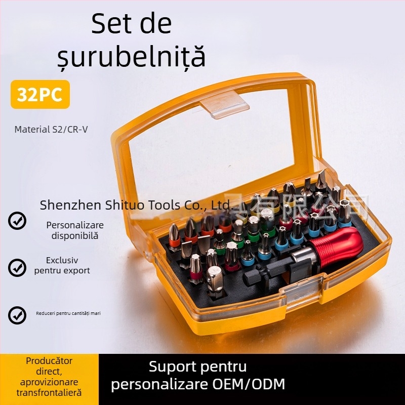 Set de biti pentru șurubelniță electrică, pentru uz casnic, cu biti cruciformi și de cap plat, bituri hexagonale (Allen), unealtă de reparații de calitate industrială