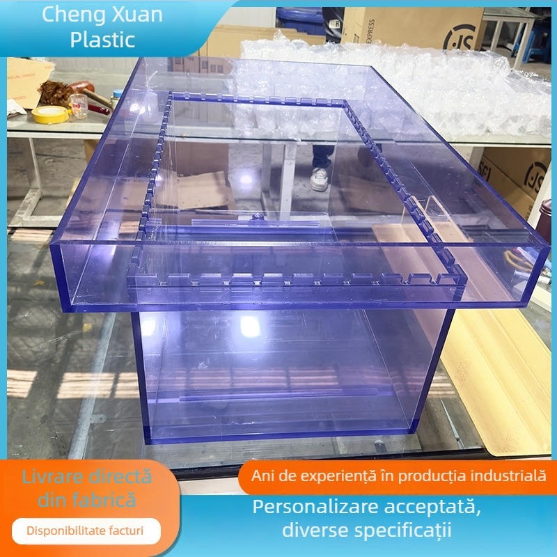 Rezervor transparent PVC pentru laborator — personalizabil, rezistent la acizi și baze, anti-coroziune, material transparent; compatibil cu masa de laborator și plăci Petri