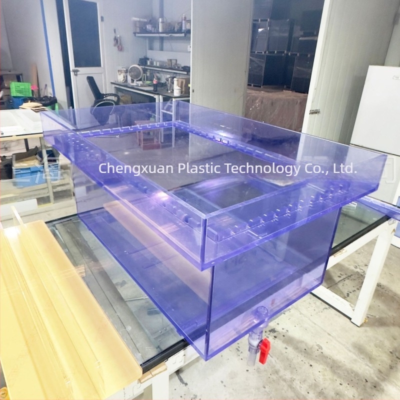 Rezervor transparent PVC pentru laborator — personalizabil, rezistent la acizi și baze, anti-coroziune, material transparent; compatibil cu masa de laborator și plăci Petri