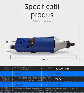 Mini freză electrică pentru jad și ceară de albine - unealtă compactă de lustruire și gravare pentru uz casnic