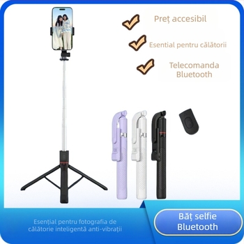 Nou X17 Bluetooth baston pentru selfie, extins până la 1,7 m, rotire la 360°, trepied de podea pentru streaming live, instrument foto portabil