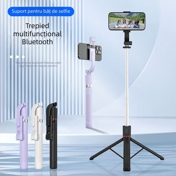 Nou X17 Bluetooth baston pentru selfie, extins până la 1,7 m, rotire la 360°, trepied de podea pentru streaming live, instrument foto portabil