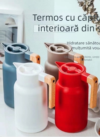 Termos cu interior din sticlă, pentru uz casnic, izolație 12–24 ore, potrivit pentru cămine studențești