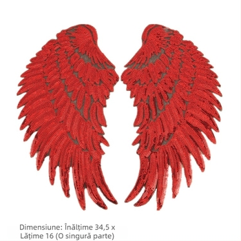 Patch brodat cu aripi de înger, paiete, cu spate adeziv pentru căldură – accesorii pentru haine DIY