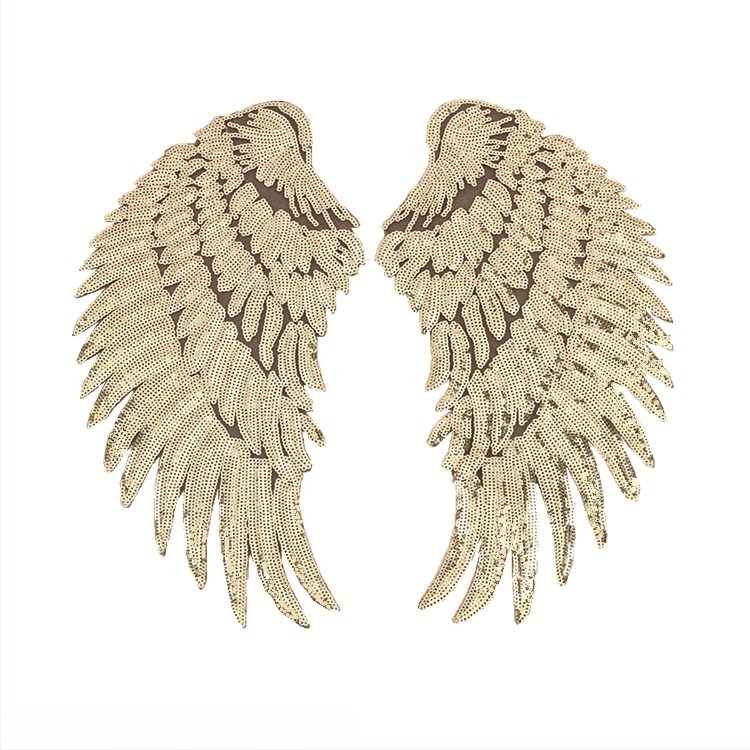 Patch brodat cu aripi de înger, paiete, cu spate adeziv pentru căldură – accesorii pentru haine DIY