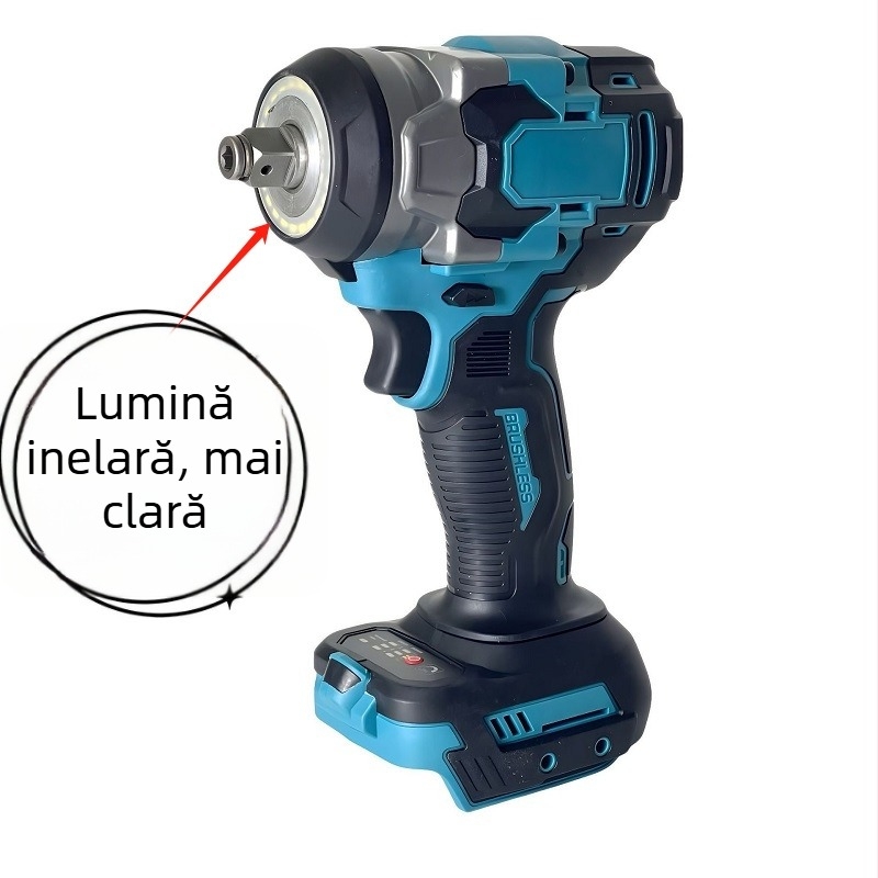 Cheie de impact brushless, cu cuplu mare, baterie Li-ion reîncărcabilă 21V, 2200 impacturi