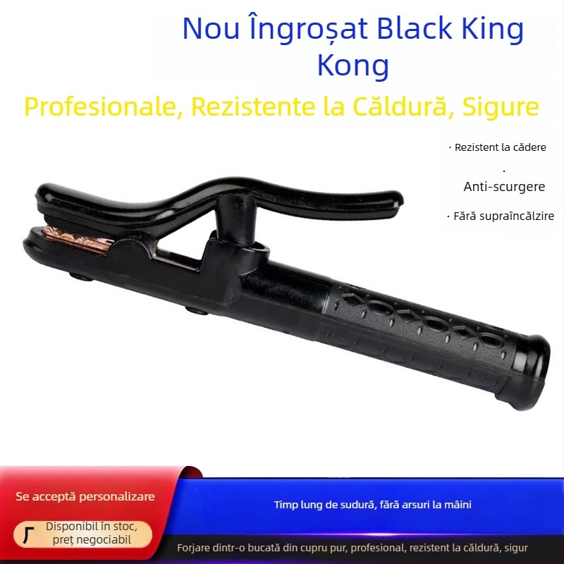 Clește de sudură Black Diamond cu mâner din cupru integrat, acoperire cu gumă, 1000A, nivel industrial