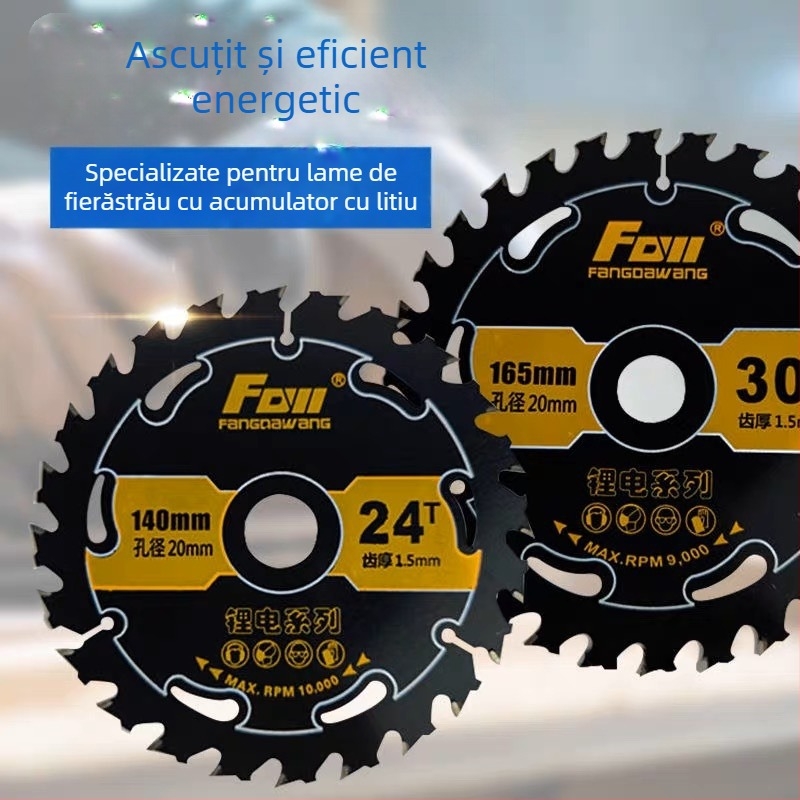 Lama de ferăstrău din carburi pentru prelucrarea lemnului, pentru ferăstrău cu acumulator Li-Ion, dimensiuni 4, 5 și 5,5 inci