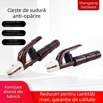 Clește de sudură din cupru pur, turnat și îngroșat, mâner anti-arzuri, rezistent la căderi, etanș la scurgeri de curent, mâner de sudură, 300A–800A