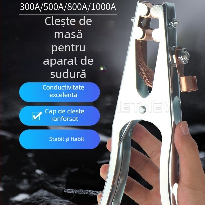 Clește de împământare pentru sudură și accesorii – clește de împământare pentru sudură cu arc argon, cablu cupru