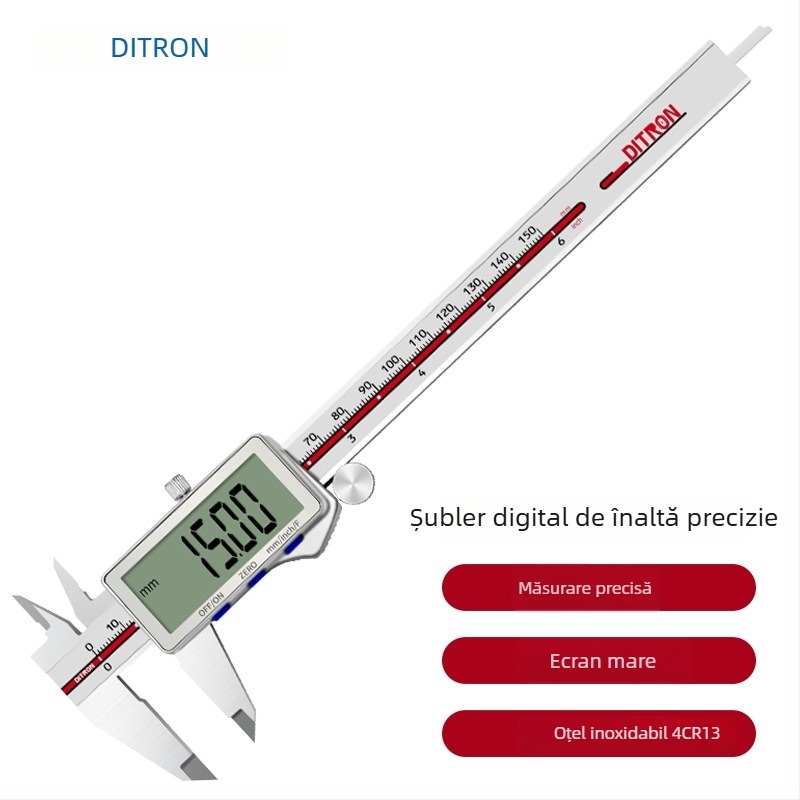 șubler digital cu afișaj mare, 150 mm, oțel inoxidabil, precizie înaltă