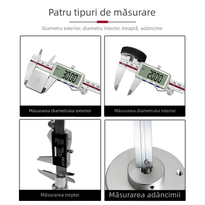 șubler digital cu afișaj mare, 150 mm, oțel inoxidabil, precizie înaltă