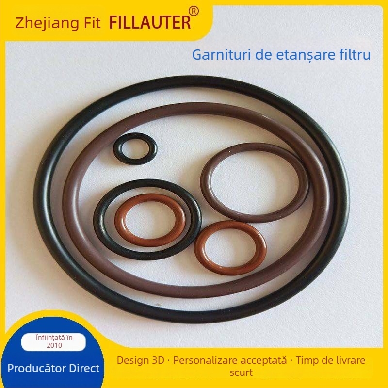 Inel etanș pentru filtru placă-ramă, din siliconă, cauciuc fluorinat și PTFE