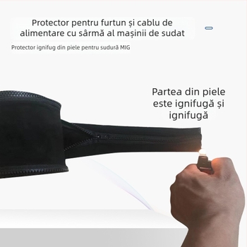 Manșon protector din piele de vițel ignifugă pentru echipament de sudură: țevile de aer, linii de control, cabluri și fibre optice