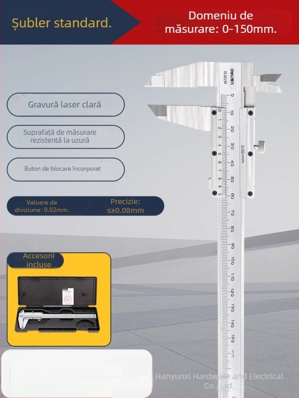 Deli vernier din oțel inoxidabil, precizie înaltă, pentru uz casnic, măsurare adâncime mici și diametru interior, clasă industrială