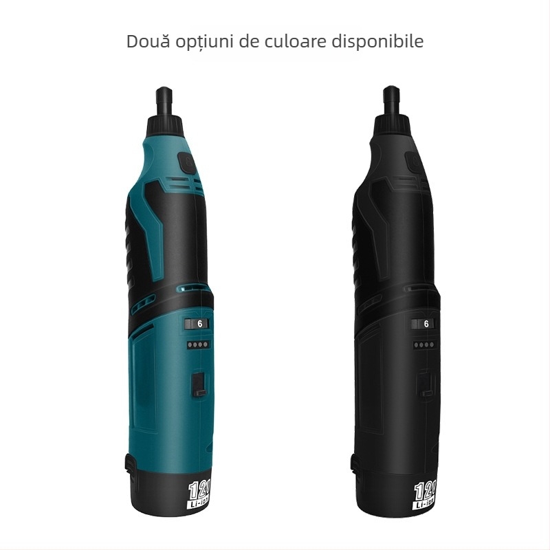Burghiu electric mini 12V, cu baterie reîncărcabilă, reglaj de viteză pentru gravare și polizare, unealtă manuală portabilă multifuncțională
