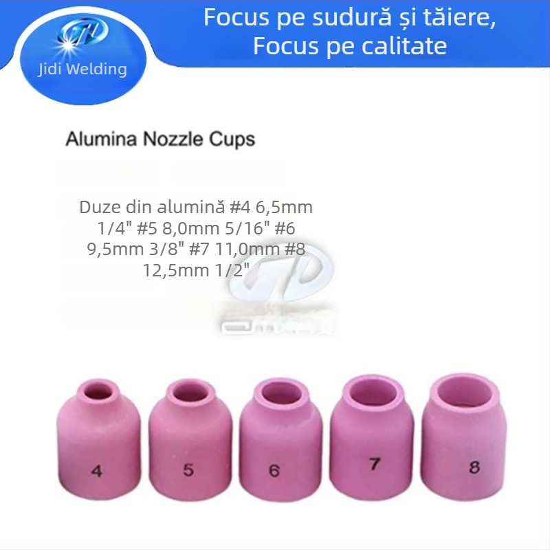 58 de bucăți accesorii pentru sudură cu arc argon WP9/20/25, set mic cu duze ceramice, conector și reținător de electrod