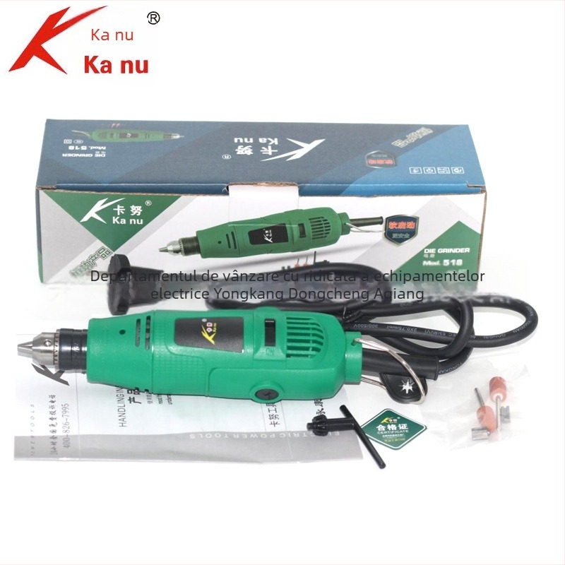 Kanu 518 Mini Șlefuitor Electric, Viteză Mare, Lustruire și Tăiere, Unealtă de Găurit, Mică Mașină Manuală de Gravură