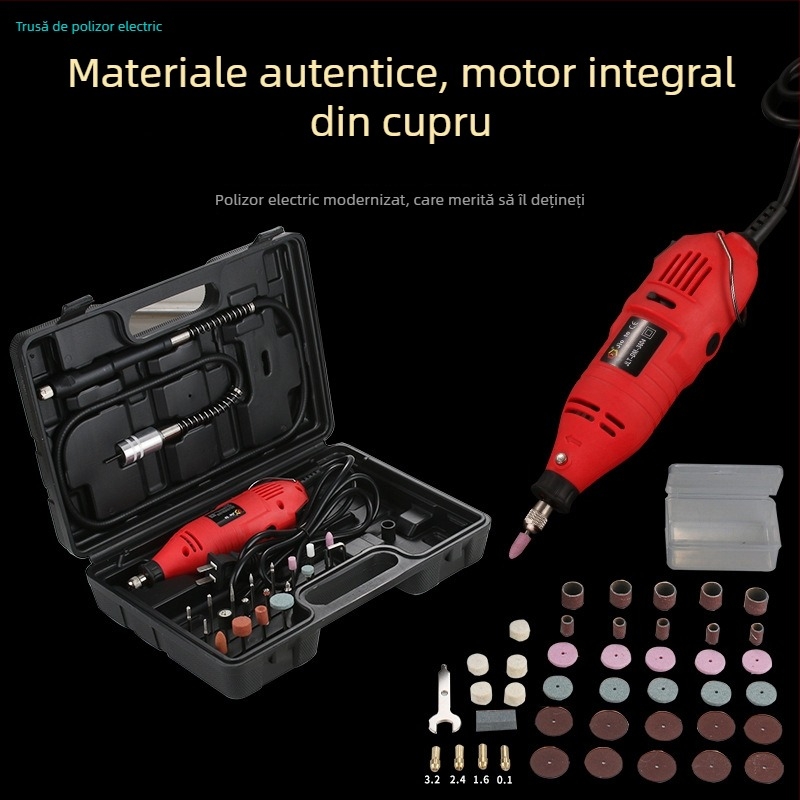 Set de freză electrică pentru uz casnic, motor din cupru 180W, tip sandwich 3.0, pentru șlefuire și gravare