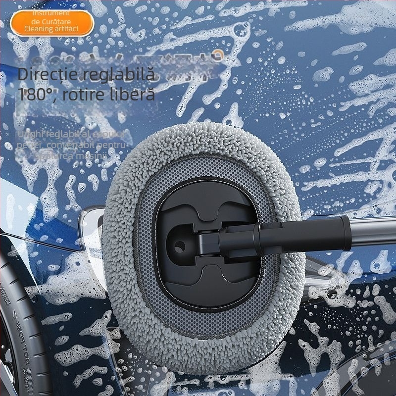 Mop retractabil pentru mașină, din chenille moale, curățare auto delicată